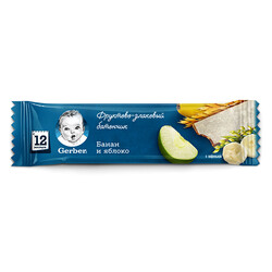 Gerber. Фруктово-злаковий батончик з бананом і яблуком . 12+ м 25 г(127808)