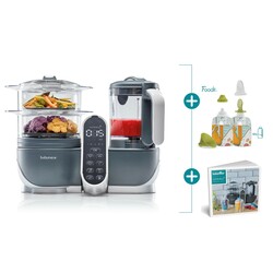 Babymoov. Блендер- пароварка  Nutribaby+  grey + набір Foodii(3661276167087)