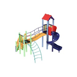 Kidigo. Детский комплекс Месяц с пластиковой горкой Спираль (11504)