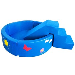 Tia - sport. Сухий басейн круглий з гіркою 150х150х40 см(sm - 0429)