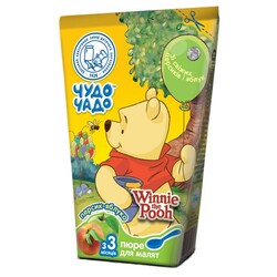 Пюре Диво-чадо з яблук і персик, 130 р.(м'яка упаковка) (253278)