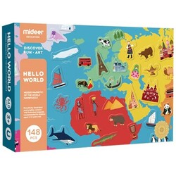 Mideer.  Магнітна карта Світу Hello World(MD1018)