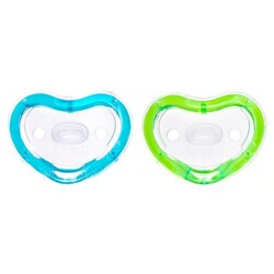 Munchkin. Пустушки силіконові від 0 місяців зелена і блакитна, 2 шт.(2900990720897)