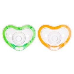 Munchkin. Пустышки силиконовые от 6 месяцев зелёная и оранжевая, 2 шт. (2900990720910)