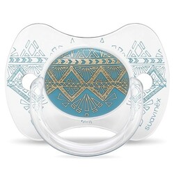 Suavinex. Пустушка з фізіологічною соскою "Couture", 18+ мес, блакитна(8426420046015)