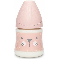 Suavinex. Пляшка "Hygge : Затишні історії", кругла соска повільний потік рожева(8426420069069)