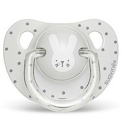 Suavinex. Пустышка анатомическая "hygge: уютные истории", 18 мес. Серый Зайчик (8426420068147)