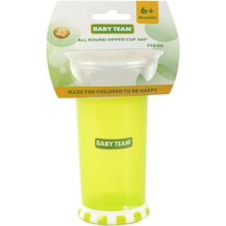 Baby Team. Поильник-непроливайка 350 мл Салатовий(6 м+) (4824428050302)