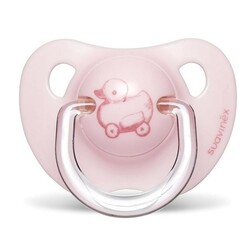 Suavinex. Пустышка анатомическая Истории малышей, 0-6 мес розовая (8426420048224)