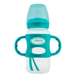 Dr. Brown's. Пляшка-поїльник з широкою шийкою і силіконовими ручками, 270 мл Бірюзовий (WB9100