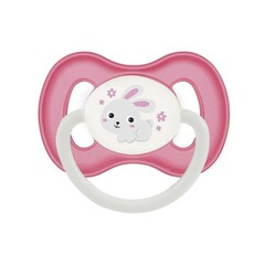 Canpol. Пустышка силиконовая круглая Bunny & Company (0-6 мес.) Розовая (5901691811690)